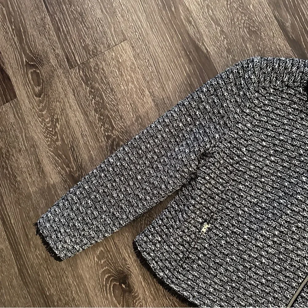 J crew tweed asymmetric zip jacket